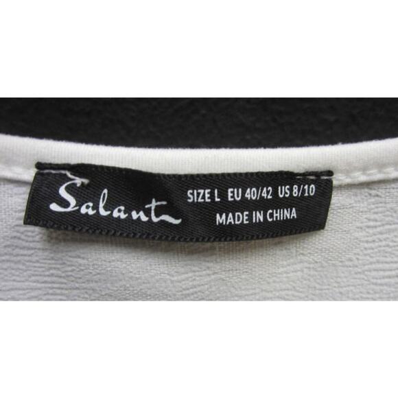 Women's L White Salant Embroidered Crop Top w/ Fringe Festival Boho - Picture 2 of 5